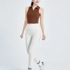 Áo cổ đức khoét nách croptop màu nâu