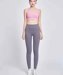 Áo bra đan dây chéo sau lưng màu hồng nhạt