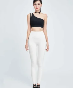 Áo dây lệch vai vải tăm màu đen