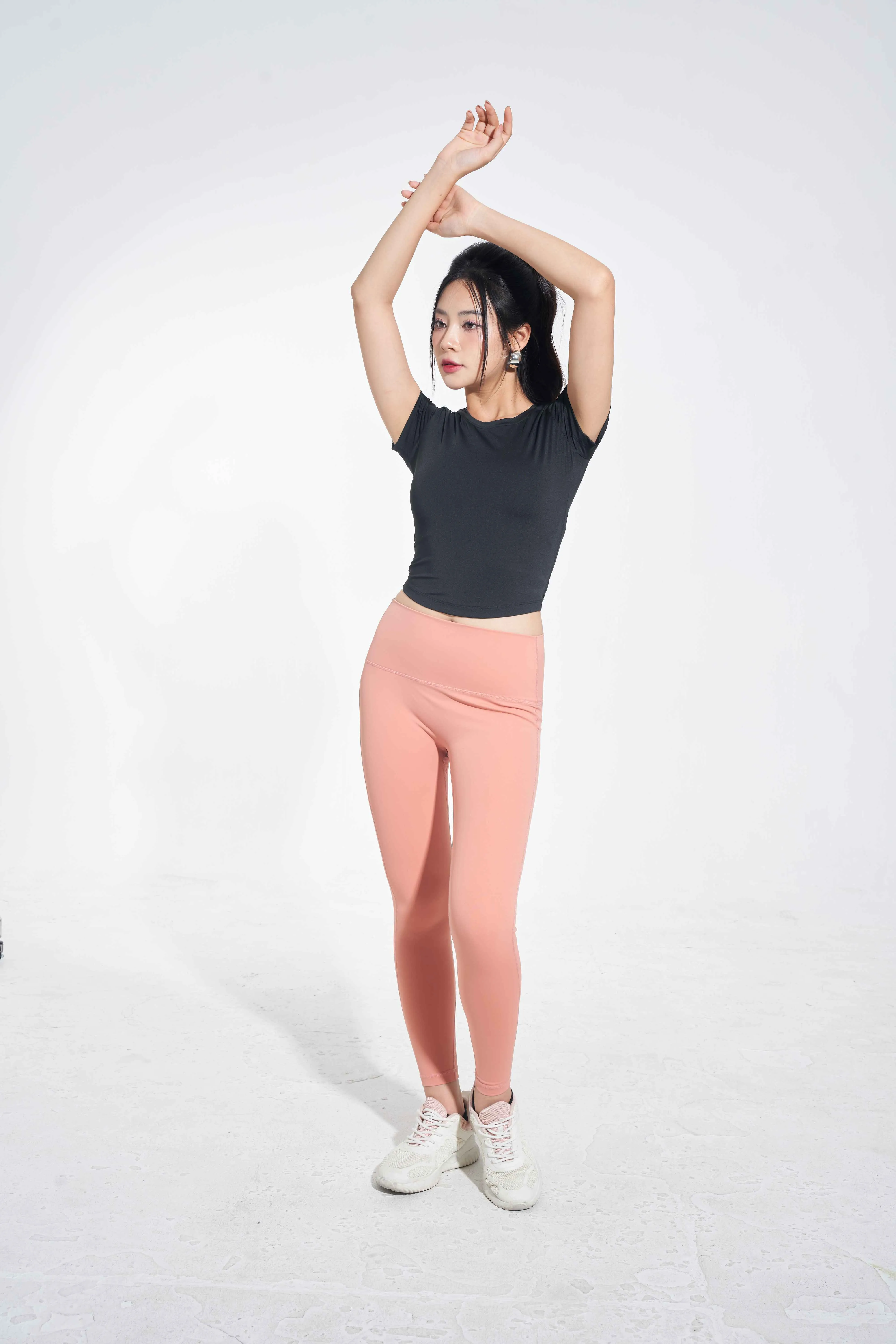 Quần legging ống búp màu hồng tôm