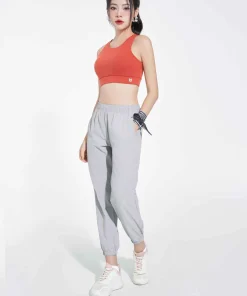 Quần jogger nữ màu ghi