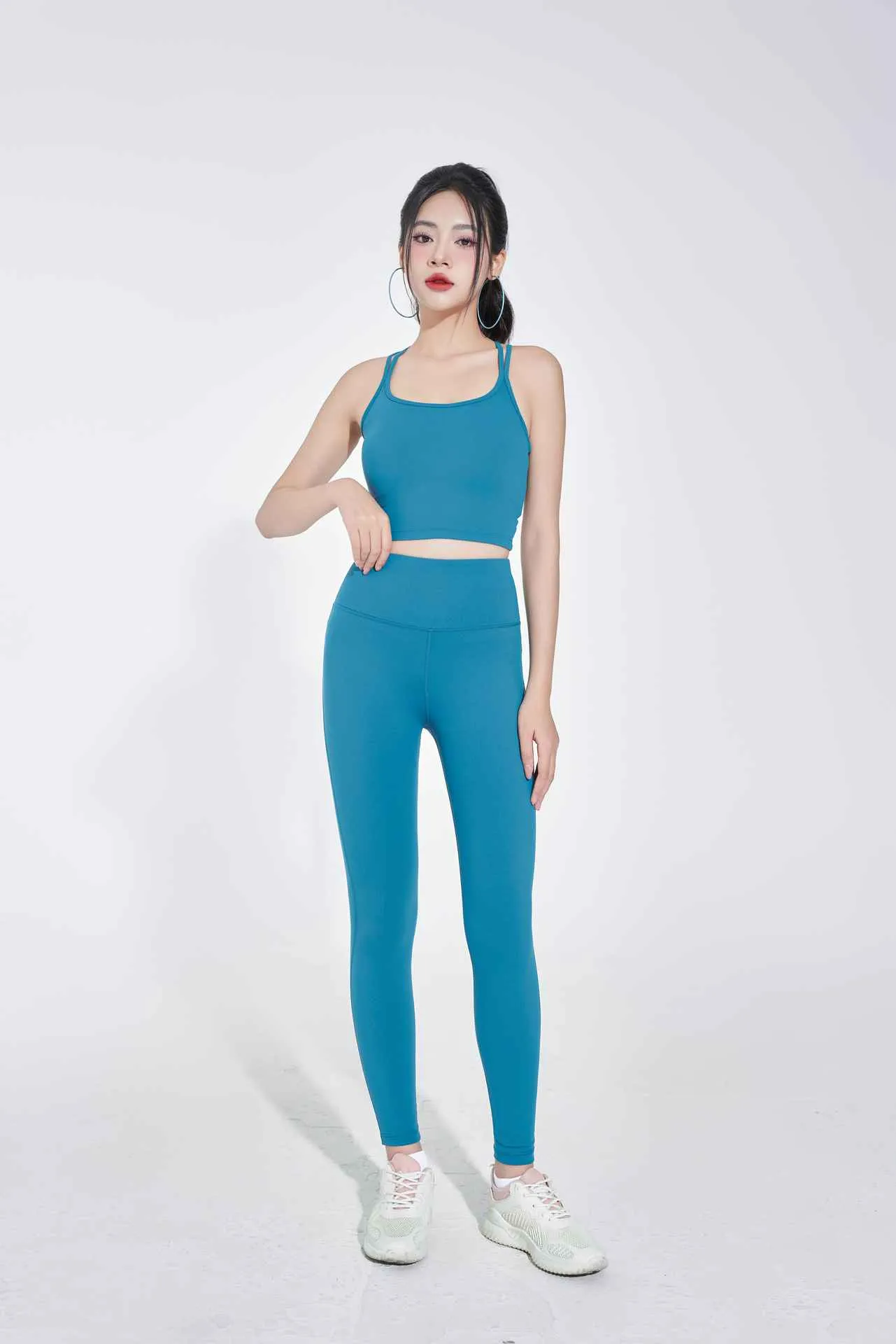 Áo bra đan dây mút đúc màu xanh coban